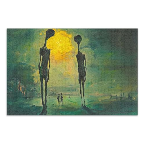Ethereal Figuren Mondlicht Grün Puzzle 1000 Teile Puzzle Erwachsene mit Buchstaben auf Rückseite Puzzle Erwachsene von Joitme
