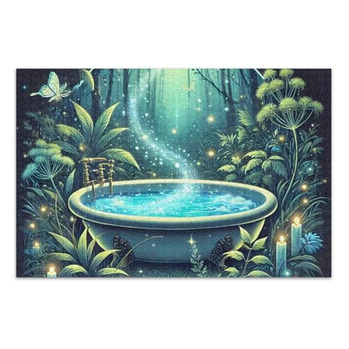 Forest Bath Blue Puzzle Jigsaw, 500 Puzzles für Erwachsene, mit Buchstaben auf der Rückseite, lustige Puzzles für Erwachsene Forest Bath Blue Puzzle Jigsaw, 500 Puzzles für Erwachsene, mit Buchstaben auf der Rückseite, lustige Puzzles für Erwachsene von Joitme