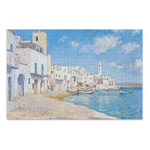 Marokkanische Herbststadt Blau Puzzles Puzzle Erwachsene mit Buchstaben auf der Rückseite Puzzles für Erwachsene 1000 Teile Marokkanische Herbststadt Blau Puzzles Puzzle Erwachsene mit Buchstaben auf der Rückseite Puzzles für Erwachsene 1000 Teile von Joitme
