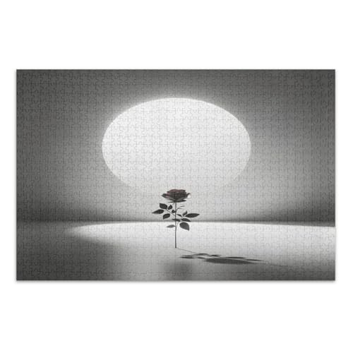 Minimal Rose White Puzzles Jigsaw, 1000 Teile Puzzle für Erwachsene, mit Buchstaben auf Rückseite, lustige Puzzles Minimal Rose White Puzzles Jigsaw, 1000 Teile Puzzle für Erwachsene, mit Buchstaben auf Rückseite, lustige Puzzles von Joitme
