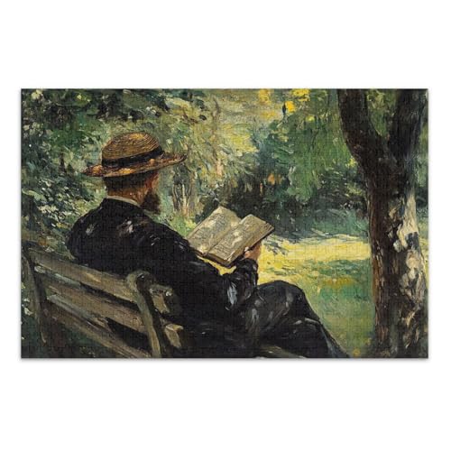 Reader Park Bench Green Jigsaw Pizzles, Erwachsene Puzzles, mit Buchstaben auf Rückseite, Puzzle 1000 Teile Erwachsene Reader Park Bench Green Jigsaw Pizzles, Erwachsene Puzzles, mit Buchstaben auf Rückseite, Puzzle 1000 Teile Erwachsene von Joitme