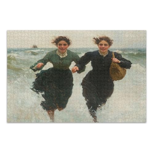 Running Sister Ocean Blue Puzzle, Puzzles für Erwachsene, mit Buchstaben auf der Rückseite, 1000 Teile Puzzles für Erwachsene Running Sister Ocean Blue Puzzle, Puzzles für Erwachsene, mit Buchstaben auf der Rückseite, 1000 Teile Puzzles für Erwachsene von Joitme