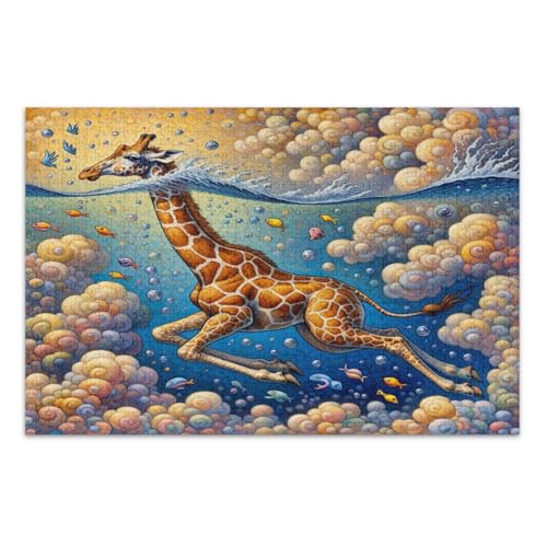 Skurrile Giraffe Sky Orange Puzzles Jigsaw, 1000 Puzzles für Erwachsene, mit Buchstaben auf der Rückseite, lustige Puzzles Skurrile Giraffe Sky Orange Puzzles Jigsaw, 1000 Puzzles für Erwachsene, mit Buchstaben auf der Rückseite, lustige Puzzles von Joitme