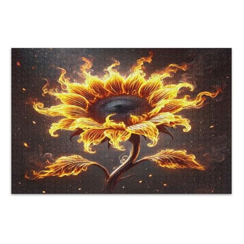 Sonnenblume Feuer Orange Puzzles Jigsaw, 1000 Puzzles für Erwachsene, mit Buchstaben auf der Rückseite, Erwachsenenpuzzles Sonnenblume Feuer Orange Puzzles Jigsaw, 1000 Puzzles für Erwachsene, mit Buchstaben auf der Rückseite, Erwachsenenpuzzles von Joitme
