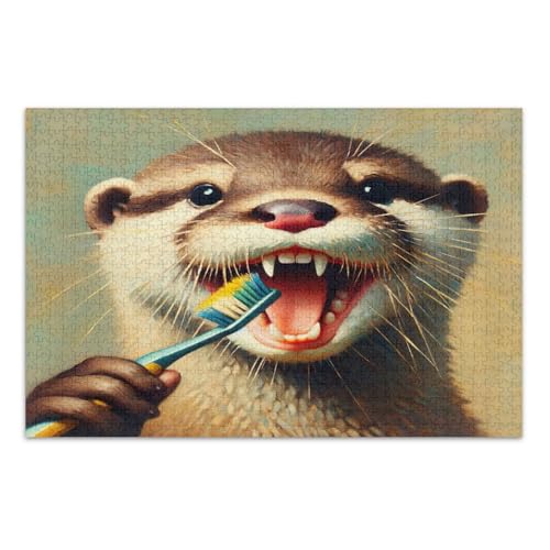 Spielerisches Otterzahn-Weiß-Puzzle, 1000 Puzzles für Erwachsene, mit Buchstaben auf der Rückseite, lustige Puzzles für Erwachsene Spielerisches Otterzahn-Weiß-Puzzle, 1000 Puzzles für Erwachsene, mit Buchstaben auf der Rückseite, lustige Puzzles für Erwachsene von Joitme