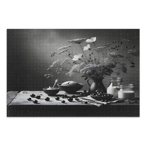 Stillleben Schwarz Weiß Puzzle Puzzle Erwachsene mit Buchstaben auf der Rückseite, 1000 Teile Puzzle für Erwachsene Stillleben Schwarz Weiß Puzzle Puzzle Erwachsene mit Buchstaben auf der Rückseite, 1000 Teile Puzzle für Erwachsene von Joitme