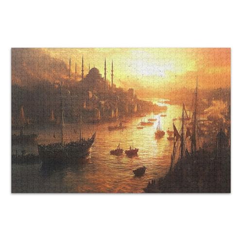 Sunset Orange Puzzle Jigsaw, Puzzles 1000 Teile für Erwachsene, mit Buchstaben auf der Rückseite, lustige Puzzles Sunset Orange Puzzle Jigsaw, Puzzles 1000 Teile für Erwachsene, mit Buchstaben auf der Rückseite, lustige Puzzles von Joitme