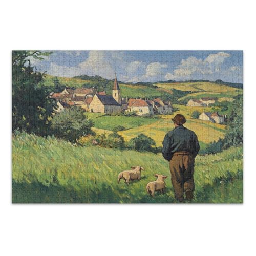 Village Farmer Grünes Puzzle, Puzzles für Erwachsene 1000 Teile, mit Buchstaben auf der Rückseite, lustige Puzzles Village Farmer Grünes Puzzle, Puzzles für Erwachsene 1000 Teile, mit Buchstaben auf der Rückseite, lustige Puzzles von Joitme