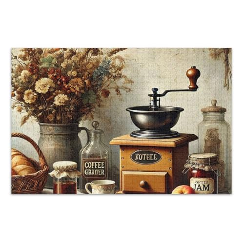 Vintage Coffee Tan Puzzle Jigsaw, 1000 Teile Puzzles für Erwachsene, mit Buchstaben auf der Rückseite, lustige Puzzles Vintage Coffee Tan Puzzle Jigsaw, 1000 Teile Puzzles für Erwachsene, mit Buchstaben auf der Rückseite, lustige Puzzles von Joitme