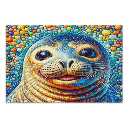 Vivid Seal Bunte Puzzles für Erwachsene, mit Buchstaben auf der Rückseite, 1000 Puzzles für Erwachsene Vivid Seal Bunte Puzzles für Erwachsene, mit Buchstaben auf der Rückseite, 1000 Puzzles für Erwachsene von Joitme