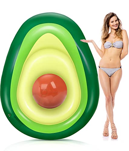 Jojoin Aufblasbare Avocado Luftmatratze Wasser, Aufblasbare Pool Floß mit Balls Sommer Pool Spielzeug, Schwimmerpartyspielzeug für Kinder Erwachsene - 63×48×10 Zoll Jojoin Aufblasbare Avocado Luftmatratze Wasser, Aufblasbare Pool Floß mit Balls Sommer Pool Spielzeug, Schwimmerpartyspielzeug für Kinder Erwachsene - 63×48×10 Zoll von Jojoin
