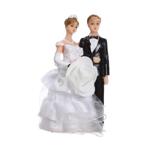 Hochzeitstortenaufsatz, Brautpaar Figur, handgefertigtes Kunstharzgarn, romantisches Paar, Kuchendekoration, Verlobungsparty-Dekoration, 6 x 4 x 11 cm, Stil B Hochzeitstortenaufsatz, Brautpaar Figur, handgefertigtes Kunstharzgarn, romantisches Paar, Kuchendekoration, Verlobungsparty-Dekoration, 6 x 4 x 11 cm, Stil B von Jojomis