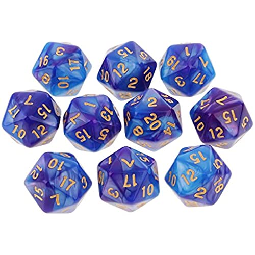 Jojomis 10 x 20-seitige D20-Würfel, polyedrische Würfel für Dungeons and Dragons, Rollenspiele, Blau Jojomis 10 x 20-seitige D20-Würfel, polyedrische Würfel für Dungeons and Dragons, Rollenspiele, Blau von Jojomis