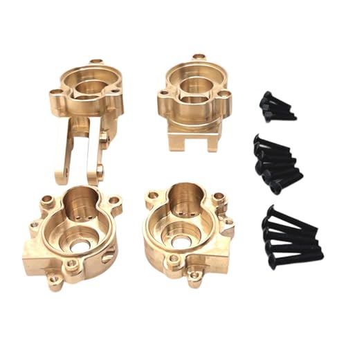 Jojomis 4 Stück Messing 1/10 RC Auto Lenkbecher hinten und Getriebeabdeckung für YK4106, DIY Modifikationsteile für verbesserte Leistung und Haltbarkeit von Jojomis