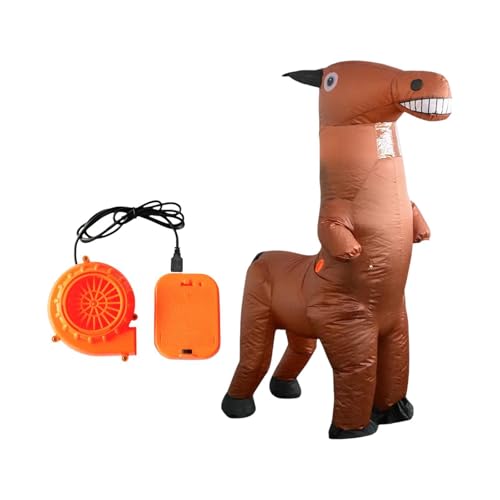 Jojomis Aufblasbares Pferdekostüm für Erwachsene mit Gebläse, lustiges Tierkostüm für Cosplay, Karneval, Halloween, Bühnenauftritte von Jojomis