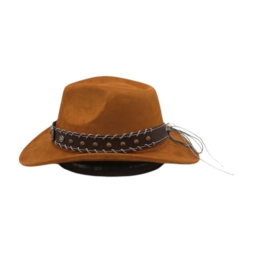 Jojomis Klassischer Western Cowboyhut für Halloween, Kostüm Cowboyhut für Damen und Herren, Universalgröße 56-58cm- stil c von Jojomis