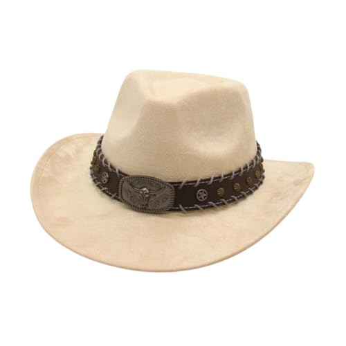 Jojomis Klassischer Western Cowboyhut für Halloween, Kostüm Cowboyhut für Damen und Herren, Universalgröße 56-58cm- stil d von Jojomis