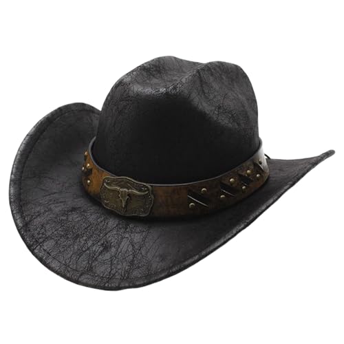 Jojomis Klassischer Western Cowboyhut für Halloween, Kostüm Cowboyhut für Damen und Herren, Universalgröße 56-58cm- stil h von Jojomis