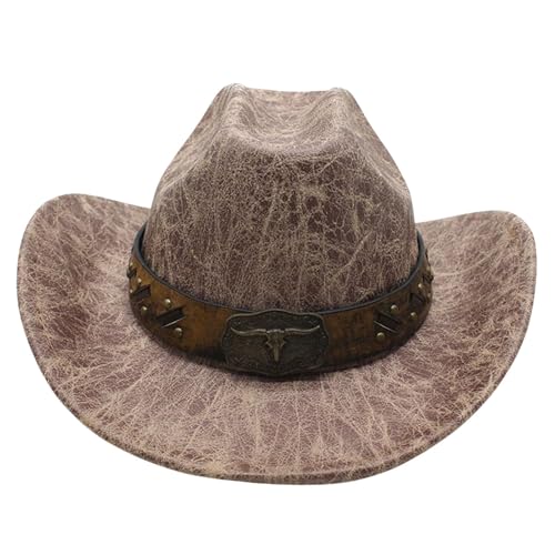 Jojomis Klassischer Western Cowboyhut für Halloween, Kostüm Cowboyhut für Damen und Herren, Universalgröße 56-58cm- stil i von Jojomis