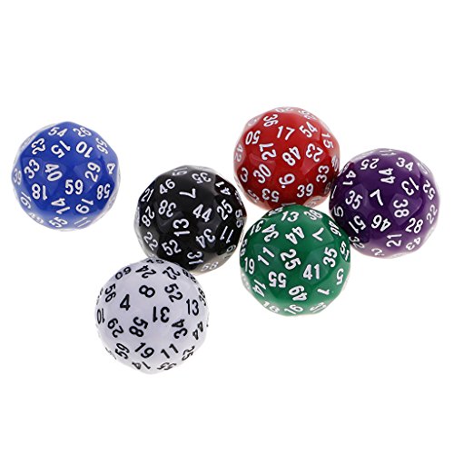 Jojomis Set mit 6 polyedrischen D60-Würfeln – 60-seitige Würfel für RPG-Brettspiele, einzigartiges und langlebiges Würfelset für Tisch-Rollenspiele von Jojomis