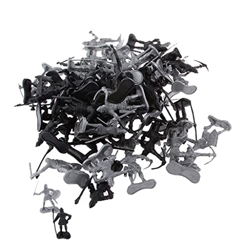 Jojomis Silberne schwarze Krieger mittelalterliche Soldaten Mili-Tary Figuren Spielzeug Geschenk 60 Stück Jojomis Silberne schwarze Krieger mittelalterliche Soldaten Mili-Tary Figuren Spielzeug Geschenk 60 Stück von Jojomis