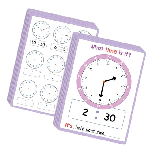 jojomis 10 Blatt Telling Time Dry Erase Sheets Early Learning Tool for Preschool Home School Classroom Teaching Time Concepts jojomis 10 Blatt Telling Time Dry Erase Sheets Early Learning Tool for Preschool Home School Classroom Teaching Time Concepts von Jojomis