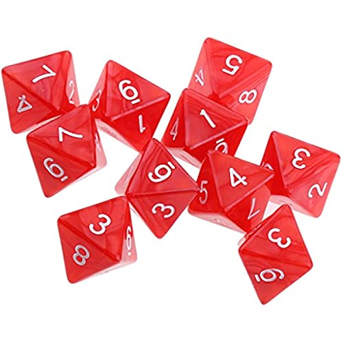 jojomis 10 x 8-seitige D8-Würfel, polyedrisch, für Dungeons and Dragons, rot jojomis 10 x 8-seitige D8-Würfel, polyedrisch, für Dungeons and Dragons, rot von Jojomis