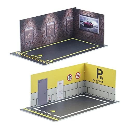 jojomis 2 x 1/24 Maßstab Auto Modell Parkplatz Landschaft DIY Vitrine Druckguss Garage Szene Gelb Wand Display jojomis 2 x 1/24 Maßstab Auto Modell Parkplatz Landschaft DIY Vitrine Druckguss Garage Szene Gelb Wand Display von Jojomis