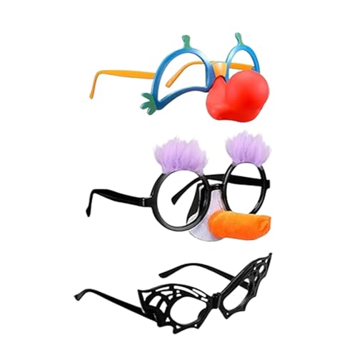 jojomis 3 Paar lustige Halloween-Brillen, lustig, einzigartige Neuheit, Brillen für Erwachsene, Kostümparty, Requisiten jojomis 3 Paar lustige Halloween-Brillen, lustig, einzigartige Neuheit, Brillen für Erwachsene, Kostümparty, Requisiten von Jojomis