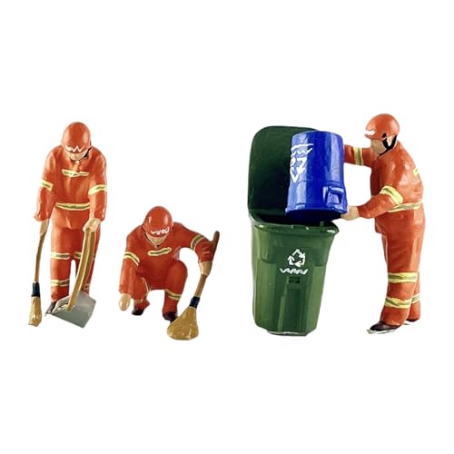 jojomis 4 Stück 1/64 Scale Cleaner Figuren, Handbemalte Miniaturfiguren mit Mülleimer, Harz Modell Figuren für DIY Szene Dekor, Dioramen, Mikrolandschaft jojomis 4 Stück 1/64 Scale Cleaner Figuren, Handbemalte Miniaturfiguren mit Mülleimer, Harz Modell Figuren für DIY Szene Dekor, Dioramen, Mikrolandschaft von Jojomis