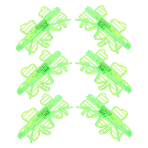 jojomis 6 x LED-Kleeblatt-Brillen – leuchtende Party-Sonnenbrille für St. Patrick's Day, festliche Foto-Requisiten, blinkendes Design von Jojomis