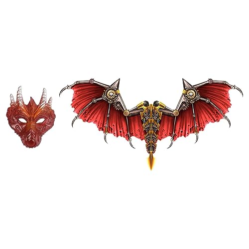 jojomis Flügelmaske für Erwachsene, Drache, Halloween, Cosplay, Kostüm, Party-Requisite, elastischer Schultergurt, Vliesstoff, Flügel für Performance, Cosplay, Rot jojomis Flügelmaske für Erwachsene, Drache, Halloween, Cosplay, Kostüm, Party-Requisite, elastischer Schultergurt, Vliesstoff, Flügel für Performance, Cosplay, Rot von Jojomis