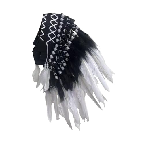 jojomis Indischer Häuptling-Kopfschmuck, künstliche Feder, Kopfbedeckung für Erwachsene, Karneval, Foto-Requisiten, 42 x 45 cm, weiße Feder jojomis Indischer Häuptling-Kopfschmuck, künstliche Feder, Kopfbedeckung für Erwachsene, Karneval, Foto-Requisiten, 42 x 45 cm, weiße Feder von Jojomis