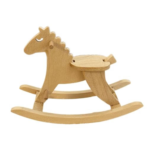 jojomis Miniatur-Skulptur aus Holz, Schaukelpferd, mit Pedal, Desktop-Ornament für Büro, Veranda, Terrasse jojomis Miniatur-Skulptur aus Holz, Schaukelpferd, mit Pedal, Desktop-Ornament für Büro, Veranda, Terrasse von Jojomis