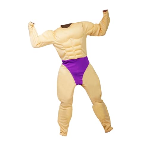 jojomis Muskelanzug-Kostüm, gepolstert, modisches Halloween-Kostüm für Karneval, Partyzubehör, Größe L von Jojomis