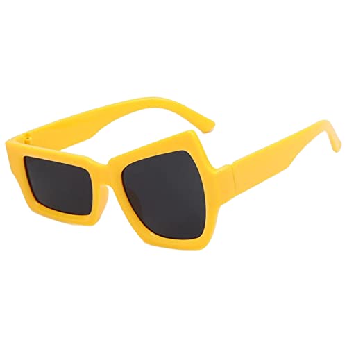 jojomis Sonnenbrille mit asymmetrischen großen Augen, lustige Sonnenbrille für Halloween, Festivals, Kostümpartys, Gelb von Jojomis