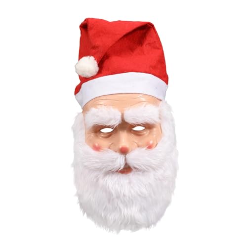 jojomis Weihnachtsmann-Kopfbedeckung mit Bart, PVC, atmungsaktiv, für Feiertage, Partys, mehrfarbig jojomis Weihnachtsmann-Kopfbedeckung mit Bart, PVC, atmungsaktiv, für Feiertage, Partys, mehrfarbig von Jojomis