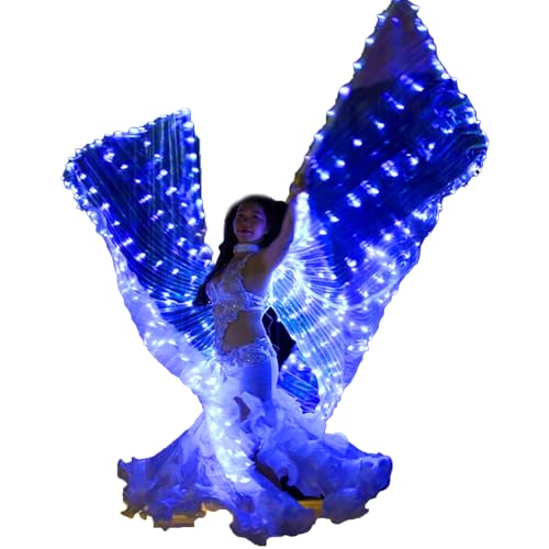 Bauchtanz Flügel Erwachsene Leuchtende Flügel Klettverschluss mit Teleskopstangen 2 Modi Lichtsteuerung LED Isis Flügel Schmetterlingsflügel für Karneval Bühne Weihnachtsfeier Feenflügel Party (Blau) Bauchtanz Flügel Erwachsene Leuchtende Flügel Klettverschluss mit Teleskopstangen 2 Modi Lichtsteuerung LED Isis Flügel Schmetterlingsflügel für Karneval Bühne Weihnachtsfeier Feenflügel Party (Blau) von Jokapy