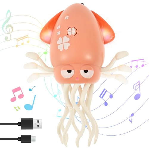 Electric Dancing Octopus Toy, Magischer Tanzender Oktopus Baby Spielzeug mit LED-Lichtern und Musik, Tummy Time Toys Automatisch Hindernisvermeidung, Geschenk für Mädchen Junge Weihnachten Geburtstag von Jokapy