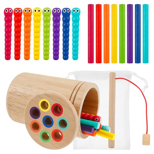 Jokapy Holz sensorische Farbsortierung Tasse Übung Feine Fähigkeiten Kinder sortieren Spielzeug Fokus Farbfarbe für Kinder(Farbe) von Jokapy