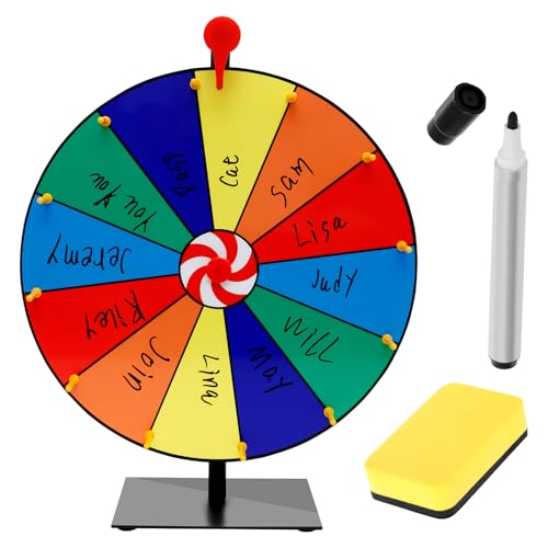 Jokapy Lucky Wheel Requisite mit trockener Löschmarker Leichter Abnehmbarer löschbarer Stand Shake Wheel Stable Basis für Spielereignisse Verlosung(40cm) von Jokapy