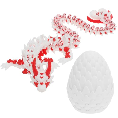 Little artikulierte Drachen, die exquisit gedruckte mysteriöse Spielzeug -Kit -Mehrzweck -3D -Drache in Ei für Bürodekoration(weiß) von Jokapy