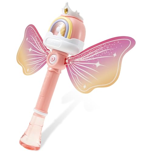 Plastik 12 Loch Magic Blase Stab 130 ml große Kapazität Flüssigblasenblasen mit Licht und Flügel erzeugen Sich für Kinder glücklich(A) von Jokapy