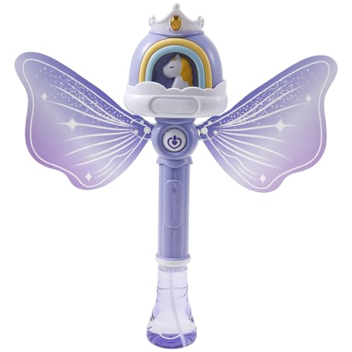 Plastik 12 Loch Magic Blase Stab 130 ml große Kapazität Flüssigblasenblasen mit Licht und Flügel erzeugen Sich für Kinder glücklich(B) von Jokapy