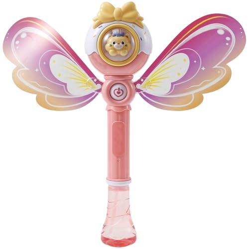 Plastik 12 Loch Magic Blase Stab 130 ml große Kapazität Flüssigblasenblasen mit Licht und Flügel erzeugen Sich für Kinder glücklich(C) von Jokapy