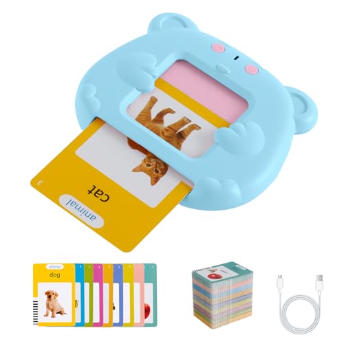 Sprechende Lernkarten, Sprechende Flash-Karten Englisch 255 Blätter 510 Wörter, Lernkarteikarten Sprachspiele Interaktives für Kinder ab 2-6 Jahr(blau,225pcs) von Jokapy