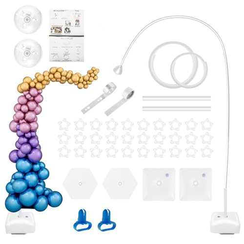 Wiederverwendbares Ballonbogen-Set, verstellbares Ballonbogen-Ständer-Set mit wasserfüllbarer Basis und langlebigen Faserstäben, für Geburtstagsparty-Dekorationen, Hochzeiten (1,5 m) von Jokapy