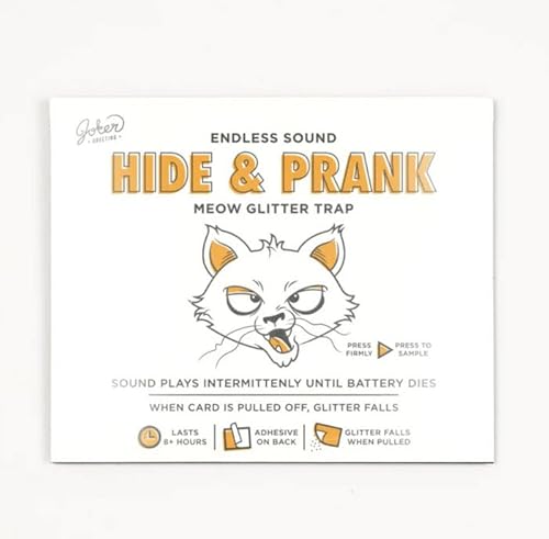 Hide & Seek Prank Meowy Glitzerfalle – 8 Stunden intermittierende Katze miaut mit Wandkleber und Überraschungs-Glitzerbeutel für Büro & Zuhause Spaß – garantiertes Lachen! Hide & Seek Prank Meowy Glitzerfalle – 8 Stunden intermittierende Katze miaut mit Wandkleber und Überraschungs-Glitzerbeutel für Büro & Zuhause Spaß – garantiertes Lachen! von Joker Greeting