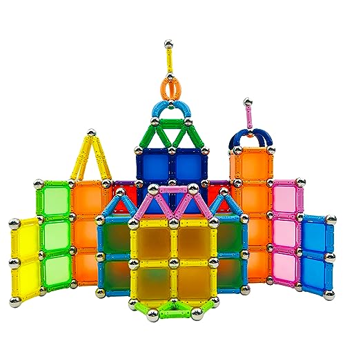 Jokooan Magnetisch Bausteine, 174 Stücke Magnetische Sticks Baustein Spielzeug,Konstruktionsspielzeug Kinder STEM Lernspielzeug Intelligenz und Gehirn Training Set für Erwachsene und Kinder von Jokooan