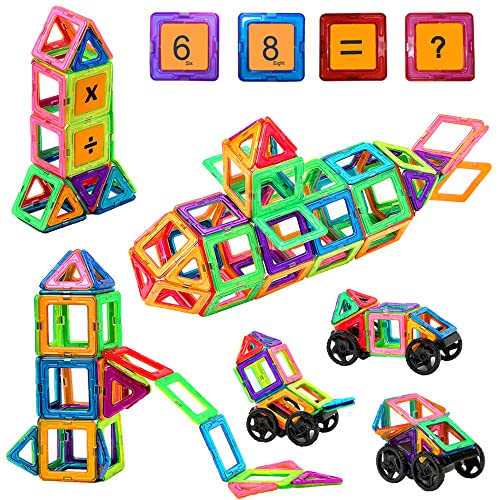 Jokooan Magnetische Bausteine，68pcs Magnetische Blöcke Set STEM Magnetbausteine Magnetische Konstruktionsspielzeug, Magnet Montessori Spielzeug Lernspiele Geschenke für Kinder von Jokooan